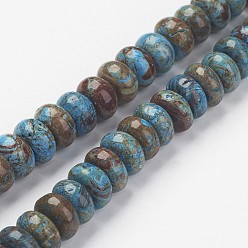 Chrysocolle Naturelles chrysocolla perles brins, teints et chauffée, rondelle, 10~10.5x6mm, Trou: 1mm, Environ 63 pcs/chapelet, 15.5 pouce (39.5 cm)