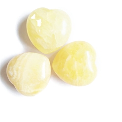 Jade Jaune Pierres de guérison en jade jaune naturel, coeur amour pierres, pierres de poche pour l'équilibrage du reiki, 30x30x15mm
