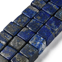 Lapis Lazuli Lapis-lazuli, brins de perles naturels , cube, 6~6.5x6~6.5x6~6.5mm, Trou: 1.2mm, Environ 63~64 pcs/chapelet, 15''~15.16'' (38.1~38.5 cm)