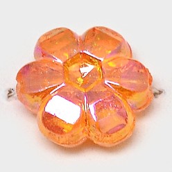 Dark Orange Eco-Friendly Transparent Acrylic Beads, Rice, AB Color, Dark Orange, 6x3mm, Hole: 1mm, about 19500pcs/500g