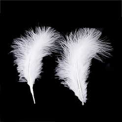White Fashion Feather Costume Accessories, White, 120~190x30~56mm, about 400~500pcs/bag