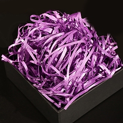 Medium Orchid Raffia Crinkle Cut Paper Shred Filler, with Glitter Powder, for Gift Wrapping & Easter Basket Filling, Medium Orchid, 3mm, 10g/bag
