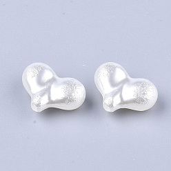 Creamy White ABS Plastic Imitation Pearl Beads, Heart, Creamy White, 17x23x9mm, Hole: 1.2mm, about 275pcs/500g