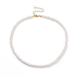 Creamy White Acrylic Imitation Pearl Beaded Necklaces for Women, Creamy White, 17.72 inch(45cm)