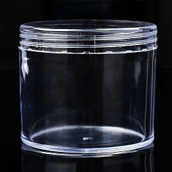 Clear Column Polystyrene Bead Storage Container, for Jewelry Beads Small Accessories, Clear, 6.9x5.9cm, Inner Diameter: 6.2cm