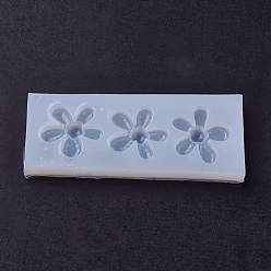 Blanc Moules en silicone de qualité alimentaire, moules de résine, pour la résine UV, fabrication de bijoux en résine époxy, fleur, blanc, 40x101x9mm, Taille intérieure: 28 mm