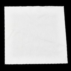 White Microfiber Suede Cleaning Cloths, for Eyeglasses, Cell Phone, Rectangle, White, 152x149x0.3mm