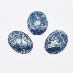 Kyanite Kyanite/Cyanite/Disthene Cabochons, with Silver Line, Oval, 25x18~19x6~8mm