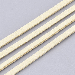 Papaya Látigo Cordón del ante de imitación, encaje de imitación de gamuza, PapayaWhip, 2.5~2.8x1.5 mm, aproximadamente 1.09 yardas (1 m) / hebra