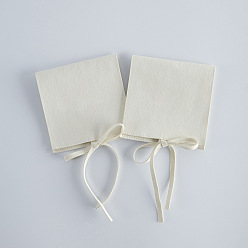 Blanc Floral Pochettes cadeaux de rangement de bijoux en microfibre, sacs enveloppes avec rabat, pour les bijoux, montre emballage, carrée, floral blanc, 8x8 cm
