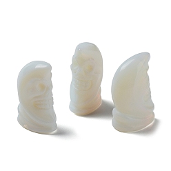 Опал Резные фигурки черепа из опалита, статуи камней рейки для балансировки энергии медитативной терапии, 23.5~24x15~15.5x36.5~37 мм