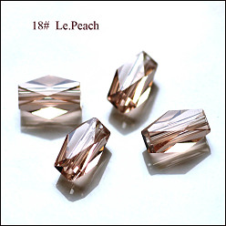 Pêche Imitations de perles de cristal autrichien, grade de aaa, facette, colonne, peachpuff, 8x5.5mm, Trou: 0.7~0.9mm
