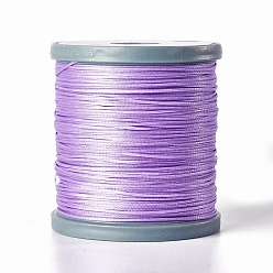 Lilac Waxed Polyester Cord, Micro Macrame Cord, Bracelets Making Cord, for Leather Projects, Handcraft, Bookbinding, Flat, Lilac, 0.8x0.2mm, about 164.04 yards(150m)/roll