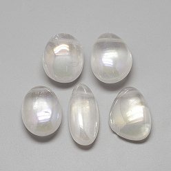 Clear Electroplate Natural Quartz Crystal Pendants, Rock Crystal Pendants, Nuggets, Clear, 28~43x14~29x10~21mm, Hole: 2mm