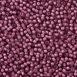 (959F) Pink Lined Crystal Transparent Matte Cuentas de semillas redondas toho, granos de la semilla japonés, (959 f) mate transparente cristal rayado rosa, 8/0, 3 mm, agujero: 1 mm, acerca 222pcs / botella, 10 g / botella