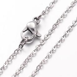 Stainless Steel Color 304 Stainless Steel Necklace, Cable Chains, with Lobster Clasps, Stainless Steel Color, 23.6 inch(600mm), 3mm
