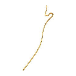 Golden Brass Hair Sticks, Twist, S Shape, Updo Hair Pins Clips, Golden, 145x3x1.5mm, Hole: 1.6mm