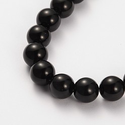 Obsidienne Pierre naturelle perles rondes obsidienne brins, 4mm, Trou: 0.8mm, Environ 97 pcs/chapelet, 15.5 pouce