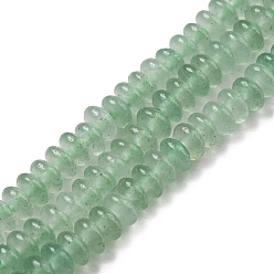 Зеленый Авантюрин Естественный зеленый авантюрин бисер нитей, рондель, 4~4.5x2~2.5 мм, отверстие : 1.2 мм, около 155~163 шт / нитка, 15.24''~15.31'' (38.7~38.9 см)