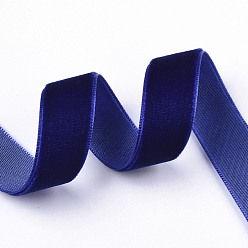 Midnight Blue 5/8 inch Single Face Velvet Ribbon, Midnight Blue, 5/8 inch(15.9mm), about 25yards/roll(22.86m/roll)