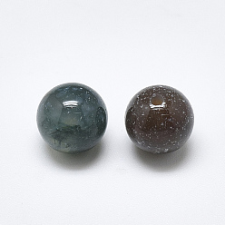 Agate Indienne Perles naturelles en agate indienne, la moitié foré, ronde, 10mm, demi-trou: 1.2 mm