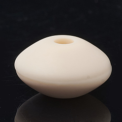 Bois Solide Perles de silicone écologiques de qualité alimentaire, perles à mâcher pour les jouets de dentition, Diy soins infirmiers colliers faisant, rondelle, burlywood, 12x6~7mm, Trou: 2mm