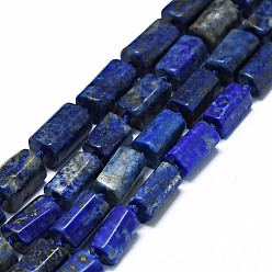 Lapislázuli Hilos de cuentas de lapislázuli natural, teñido, cuboides, 11~13x6~8x6~8 mm, agujero: 0.7 mm, sobre 28~31 unidades / cadena, 15.94''~16.93'' (40.5~43 cm)