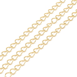 Real 18K Gold Plated Brass Curb Chains, Long-Lasting Plated, Soldered, with Spool, Cadmium Free & Lead Free, Real 18K Gold Plated, 5x3.8x0.6mm