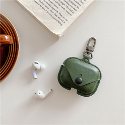 Verde Estuche de transporte para audífonos inalámbricos de imitación de cuero, bolsa de almacenamiento de auriculares, verde, 52x65 mm
