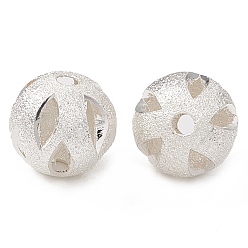 Серебро Стойки обшивки латунные бусины, долговечный, полый, круглые, серебряные, 10x9.5 мм, отверстие : 1.8 мм