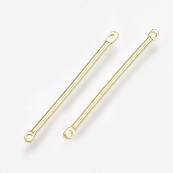 Real 18K Gold Plated Brass Links connectors, Real 18K Gold Plated, 30x2x1.5mm, Hole: 1mm