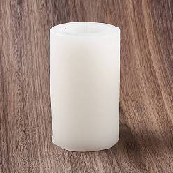 Blanco Moldes de silicona para velas de pilar a rayas en forma de vaso de arena diy, 3d moldes de pilares romanos altos cilíndricos, para hacer velas perfumadas, blanco, 6x10.5 cm, diámetro interior: 4.4 cm