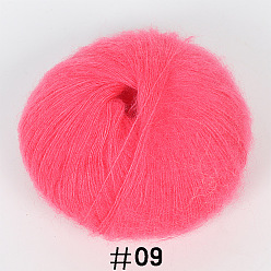 Cerise 25g fil à tricoter en laine angora mohair, pour châle écharpe poupée crochet fournitures, cerise, 1mm