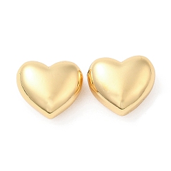 Chapado en Oro Real 18K Abalorios de latón, corazón, real 18 k chapado en oro, 10x11.5x6 mm, agujero: 1.2 mm