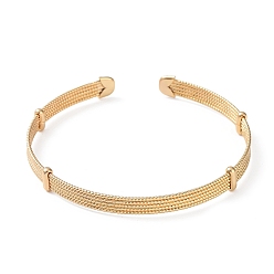 Золотой Латунные открытые браслеты-манжеты, несколько строк, золотые, широк: 5~7 мм, внутренний диаметр: 2-1/4 дюйм (5.75 см)