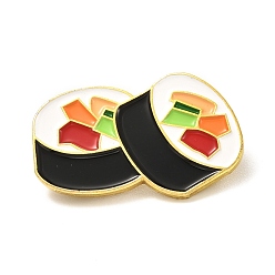 Colorido Pin de esmalte de sushi, broche de esmalte de aleación de alimentos de dibujos animados para ropa de mochila, dorado, colorido, 17x27x7.2 mm