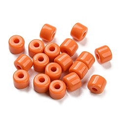 Naranja Oscura Abalorios de acrílico opacos, columna, naranja oscuro, 6.5x5 mm, agujero: 2 mm, Sobre 3000 unidades / 500 g
