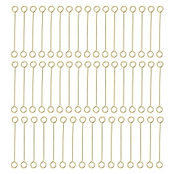 Золотой 316 хирургические наглазники из нержавеющей стали, двухсторонние наглазники, золотые, 26 датчик, 20x2.5x0.4 мм, отверстие : 1.6 мм