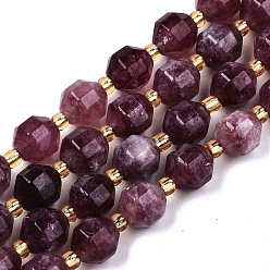 Púrpura Hebras de perlas de dolomita natural, facetados, teñido, rondo, púrpura, 8x8 mm, agujero: 1.2 mm, sobre 33 unidades / cadena, 15.16 pulgada ~ 15.35 pulgada (38.5 cm ~ 39 cm)