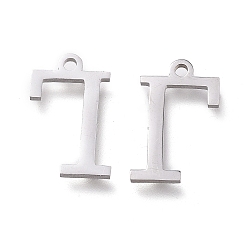Letter G 304 Stainless Steel Charms, Greek Alphabet, Stainless Steel Color, Letter.G, 14x8x1mm, Hole: 1.2mm
