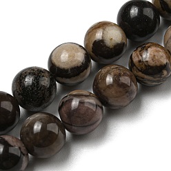 Rhodonite Natural Rhodonite Round Beads Strands, Round, 8mm, Hole: 0.8mm, about 49pcs/strand, 15.79''(40.1cm)