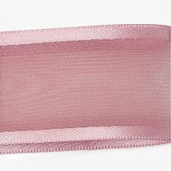 Rosy Brown Polyester Organza Ribbon with Satin Edge, Rosy Brown, 3/8 inch(9mm), about 50yards/roll(45.72m/roll)