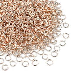 Rose Gold Iron Open Jump Rings, Round Ring, Rose Gold, 21 Gauge, 5x0.7mm, Inner Diameter: 3.6mm