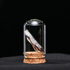 Quartz Fumé Décoration d'affichage en quartz fumé brut naturel, ornements de pot de cloche de cloche de pierre d'énergie de reiki, arc, 30x55mm