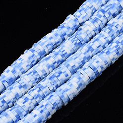 Королевский синий Полимерной глины ручной работы бисер нитей, для поделок ювелирных изделий, Heishi бусы, Диск / плоские круглые, королевский синий, 6x0.5~1 мм, отверстие : 1.8 мм, около 290~320 шт / нитка, 15.75 дюйм ~ 16.14 дюйм (40~41 см)