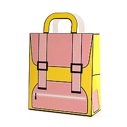 Pink Сумка-тоут для упаковки мультяшной бумаги, мешок для выпечки в форме рюкзака, детский подарок на день рождения, сумка-тоут с конфетами и печеньем, розовые, 15.5x6.5x17.5 см