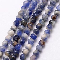 Sodalite Natural Sodalite Bead Strands, Round, 3~3.5mm, Hole: 0.7mm, about 115~125pcs/strand, 16 inch