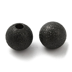 Gunmetal 304 Stainless Steel Cord End, End Caps, Textured Round, Gunmetal, 6mm, Hole: 1.6mm