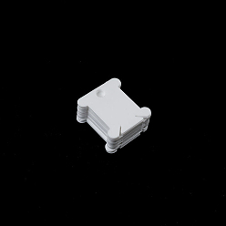 Blanc Fumé Planches d'enroulement de fil en plastique, bobines de fil dentaire, pour ranger le fil à broder au point de croix, fumée blanche, 38x35mm