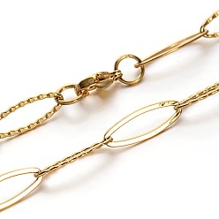 Golden 304 Stainless Steel Cable Chains Necklaces, with Lobster Clasps, Golden, 23.7 inch(60.2cm)